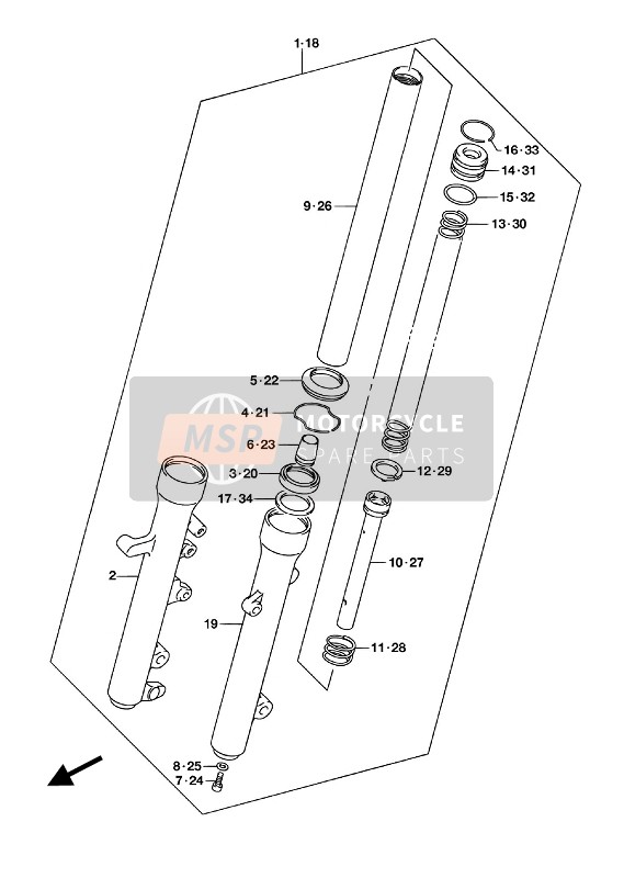 Ammortizzatore forcella anteriore (UH125 P04)